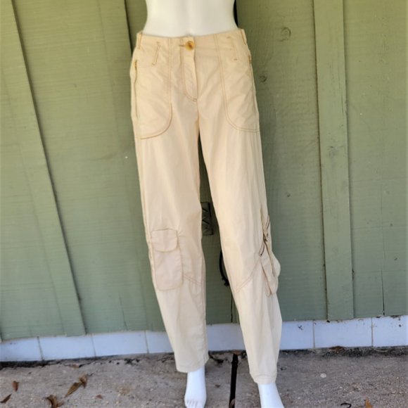 SCHUMACHER Cotton Golden Ivory Cargo Adjustable Pants Medium M - Picture 6 of 8
